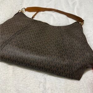 Michael Kors Dark Brown Monogram Shoulder Bag